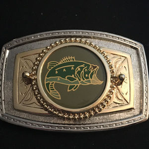 Men's Belt Buckle with Bass Emblem